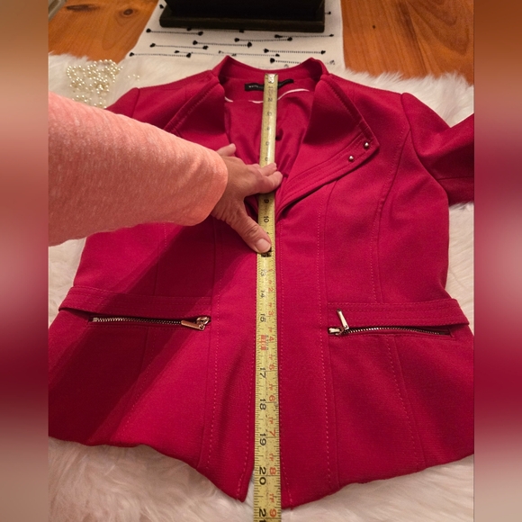 White House Black Market Vibrant Red Blazer Size 00 - Picture 10 of 10